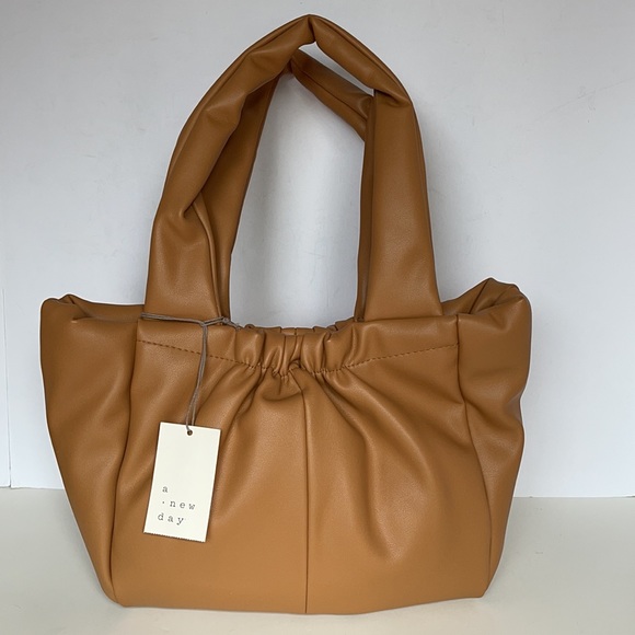 Women’s Carmel Brown Faux Leather Cinched Handbag - Picture 2 of 5